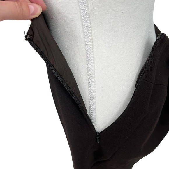 Vintage Y2K Ann Taylor Skirt Wool Cashmere Pleated Hem Brown 6 - Picture 4 of 7